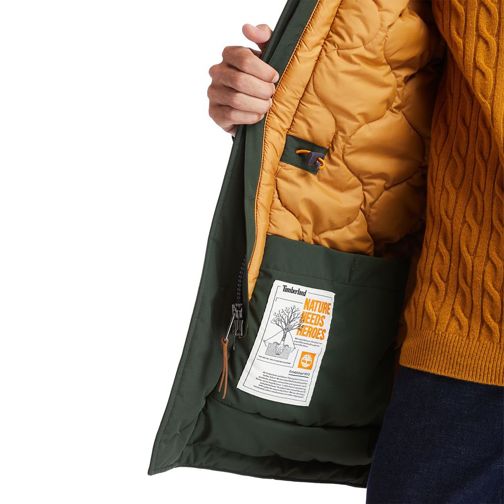 Timberland Mens Jackets Outdoor Heritage Ecoriginal Parka with DryVent™ Technology - Dark Green - In